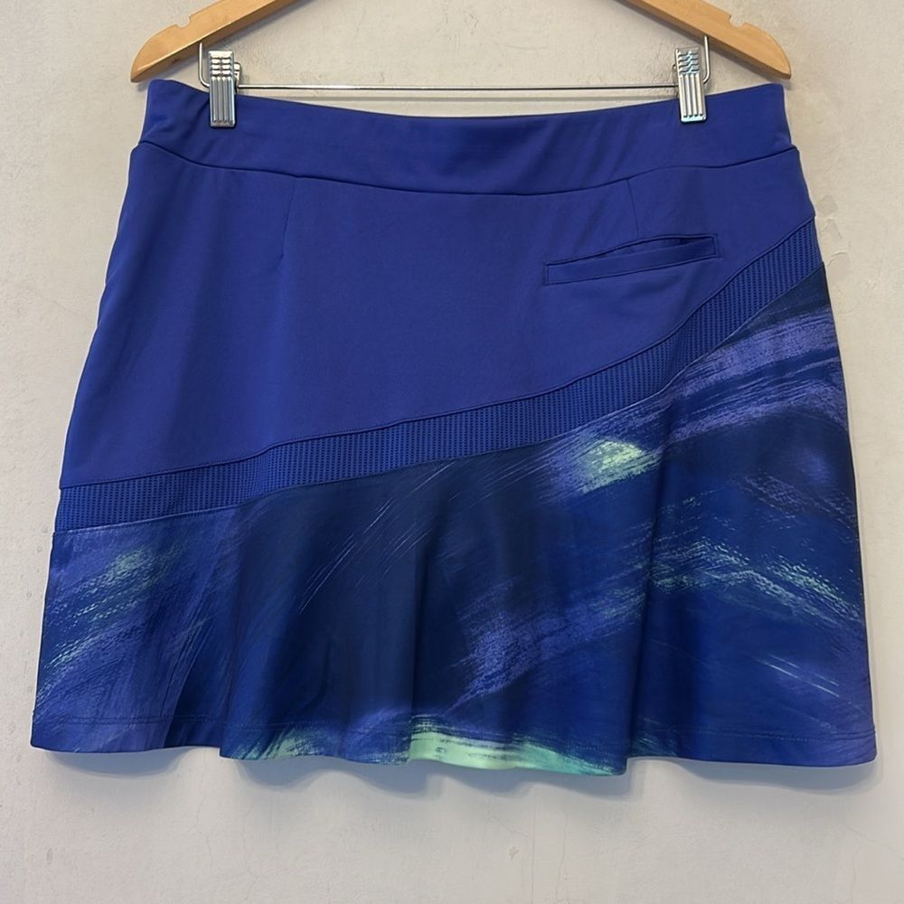 PGA Tour purple lime green pull on golf skort Size L EUC - Picture 5 of 8